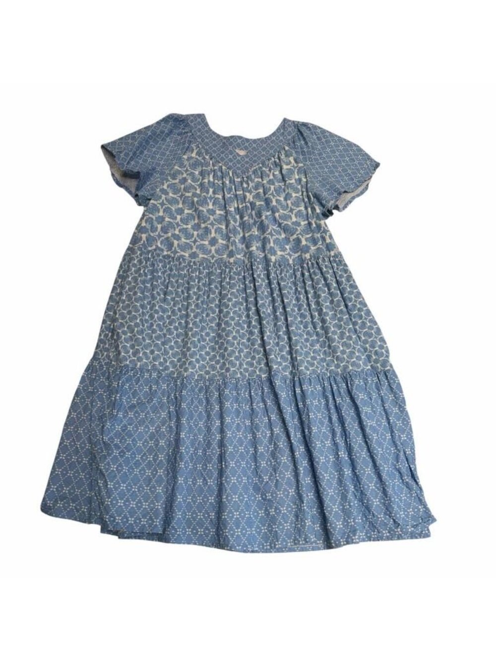 Only Necessities Tiered Floral House Dress MuuMuu Women 3X Cottage Summer Lounge